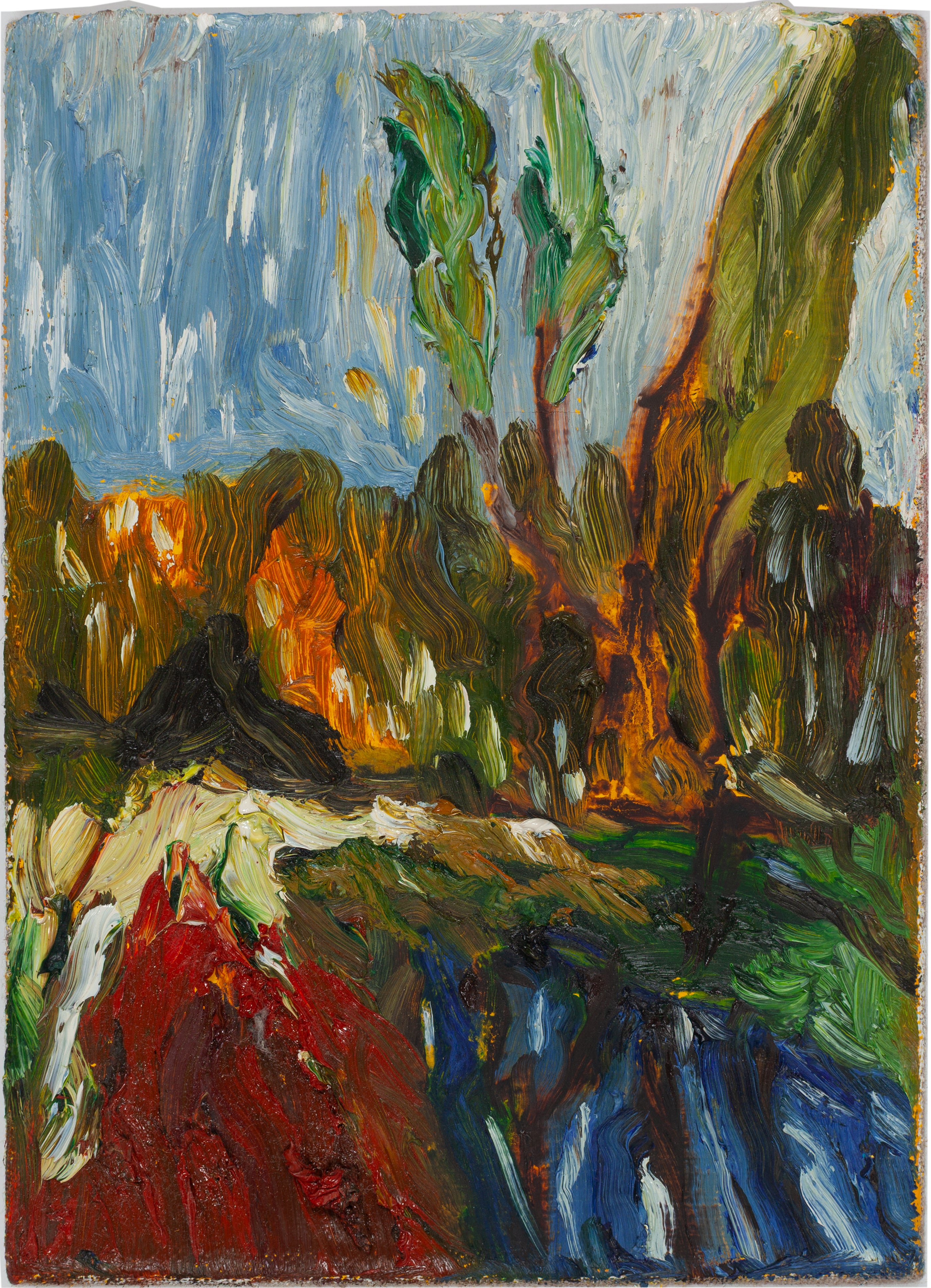 Ari Salfo , Tropical Forest, huile sur toile, 10 × 15 cm.